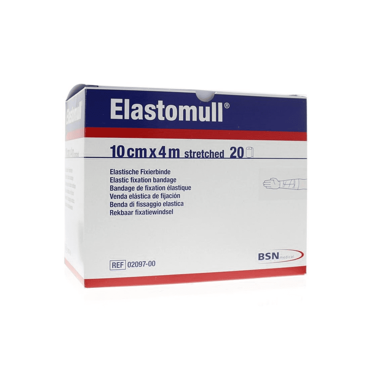 Elastomull 10 Cm X 4 M Gecellofaneerd (20 Stuks)
