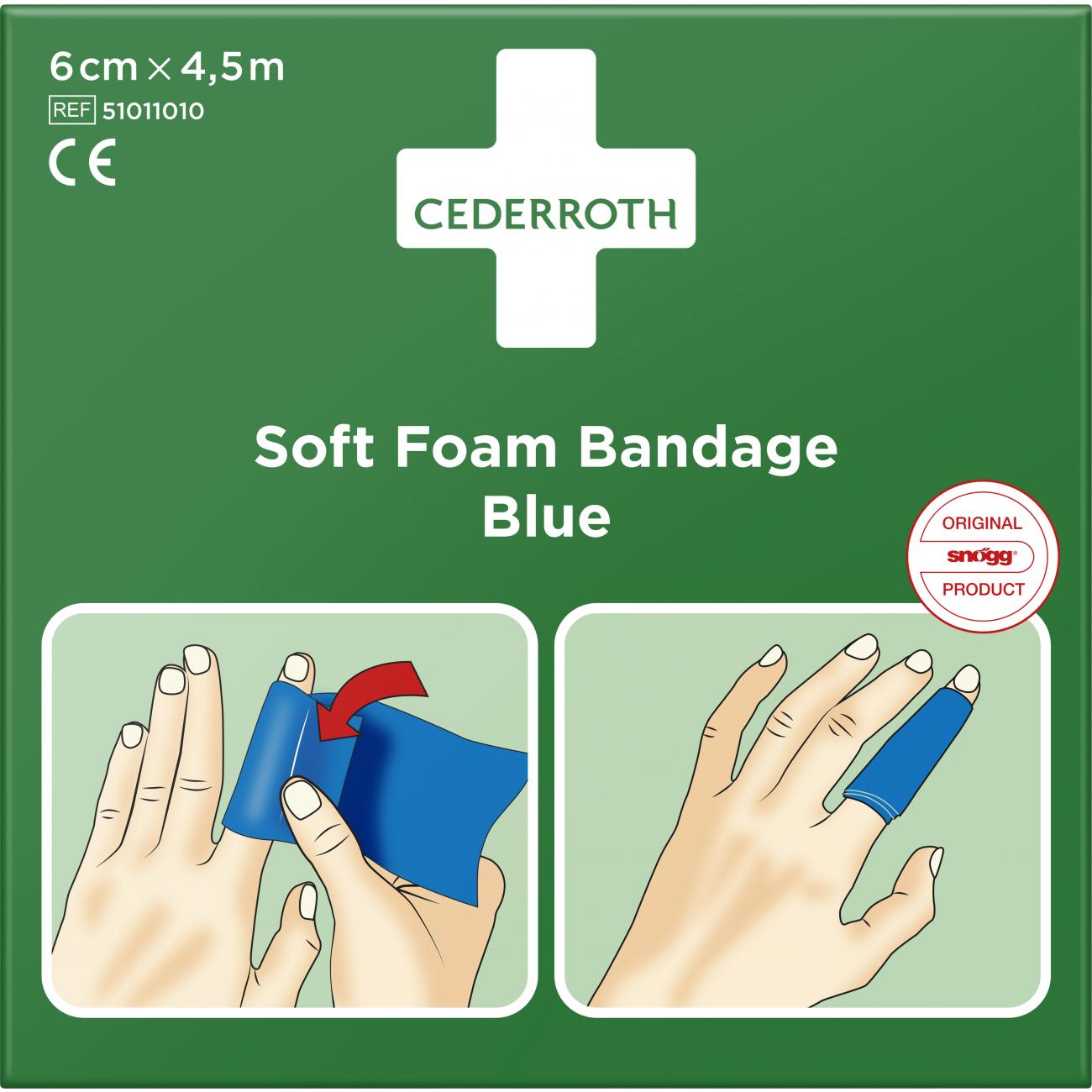 Cederroth Soft Foam Bandage Blauw 6 Cm X 4,5 M