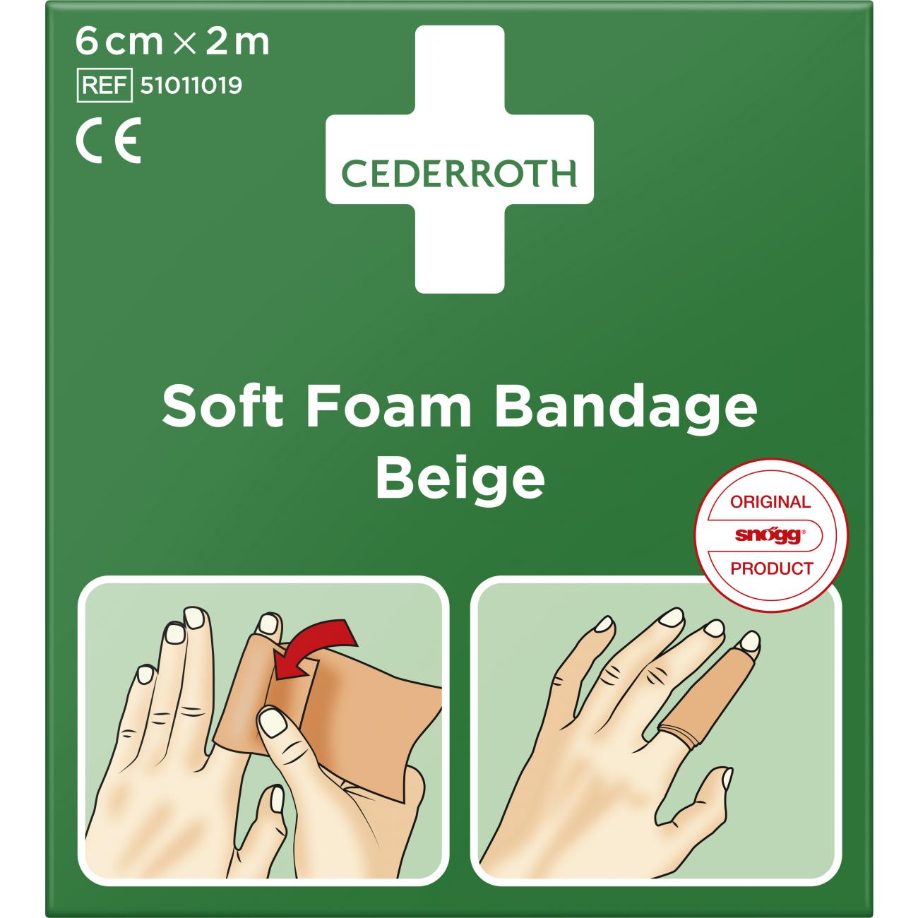 Cederroth Soft Foam Bandage Beige 6 Cm X 2 M