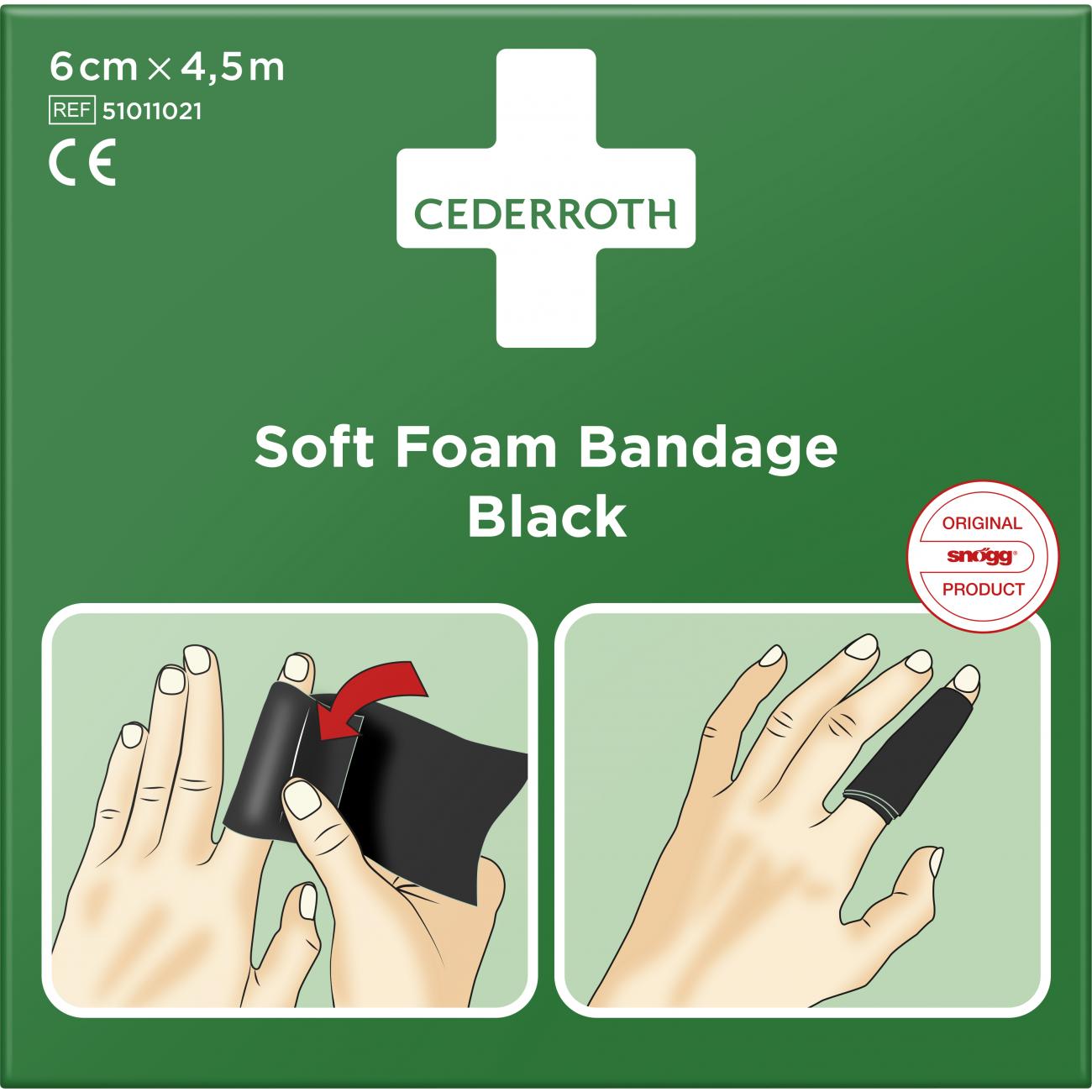 Cederroth Soft Foam Bandage Zwart 6 Cm X 4,5 M