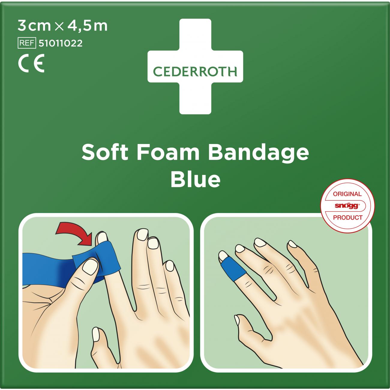 Cederroth Soft Foam Bandage Blauw 3 Cm X 4,5 M